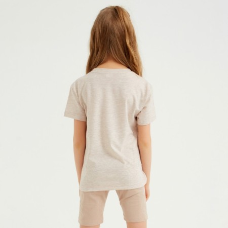 T -shirt Children's Basic Line color beige melange, height 158-4