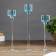Glass Sight Set 3 pcs "Transparency of thoughts" height 26cm, 23 cm, 20 cm blue