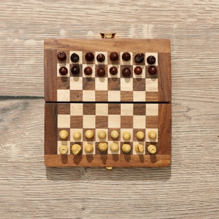 Chess pockets, board 12.5x12.5 cm, tree shisham-1