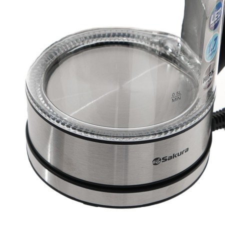 Electric kettle Sakura SA-2720SBK, glass, 1.7 l, 2200 watts, silver-3