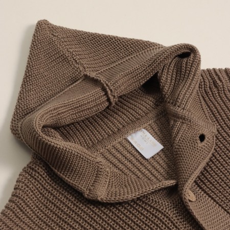 Knitted cardigan with a hood SL Home, r.92-98 cm, coffee-1