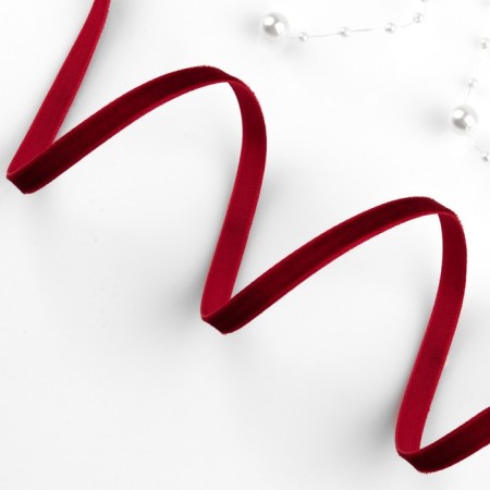 Velvet tape, 6 mm, 18 ± 1 m, burgundy color # 43-1