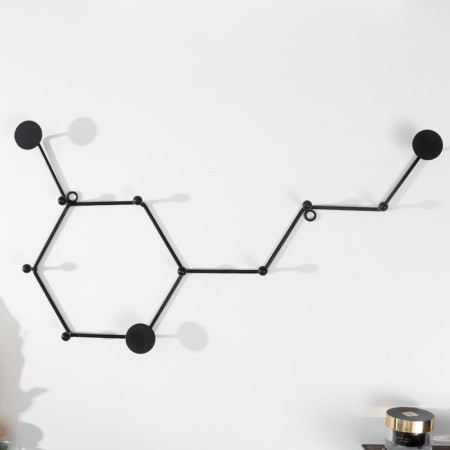 Decorative metal hooks "Molecules" black 29.5x55 cm-2