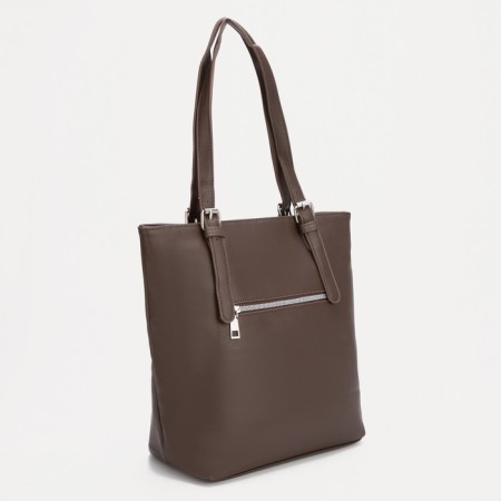 Luggage bag, external pocket, long belt, brown color-1