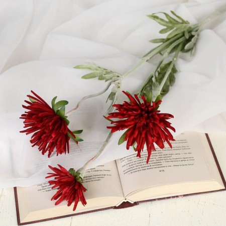 Artificial flowers "Globular" 9x70 cm, burgundy