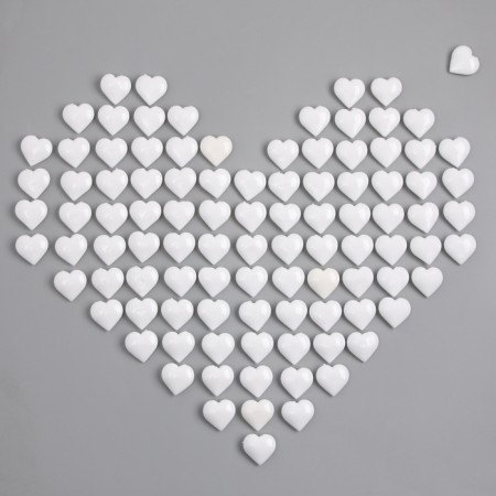 Plastic sores are decorative, set of 100 pcs., Size 1 pc. - 2 × 2 cm, white color-4