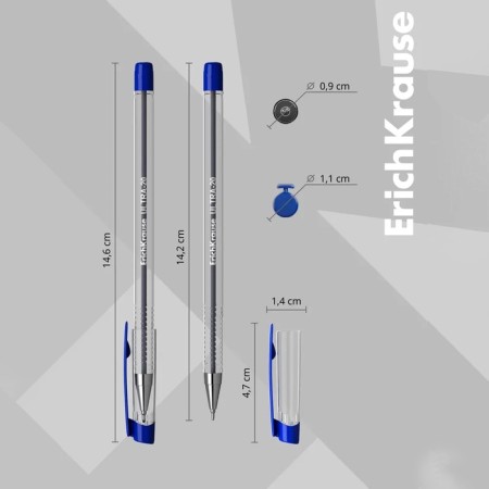 Ballic handle Erichkrause Ultra-20, node-bela 0.7 mm, blue ink, letter line 2000 meters-3