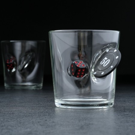 A glass "impenetrable", with a chip and a cube, for whiskey, 250 ml-1