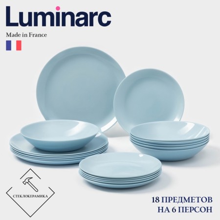 Table Luminarc Diwali Paradise Blue Service, 18 objects, glass ceramic, blue