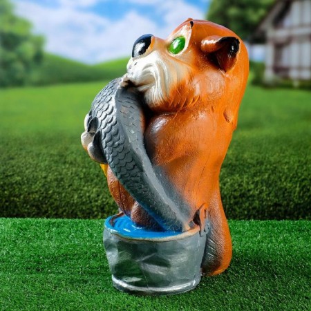 Garden figure "Cat Fisherman Medium" 41x23x18cm-1