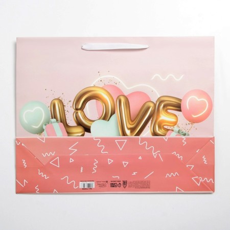 Gift package laminated, packaging, “with love”, l 40 x 31 x 11.5 cm-3