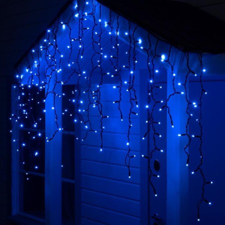Garland "fringe" 3 x 0.9 m, IP65, UMS, dark rubber thread, 232 LED, glow blue, 220 V