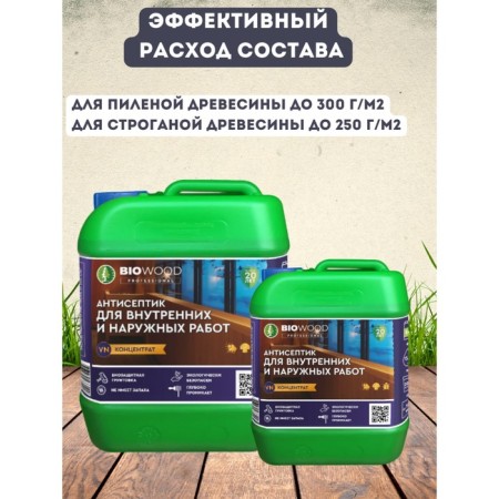 Antiseptic for internal and outdoor works Biowood VN concentrate 1: 1, 5l-4