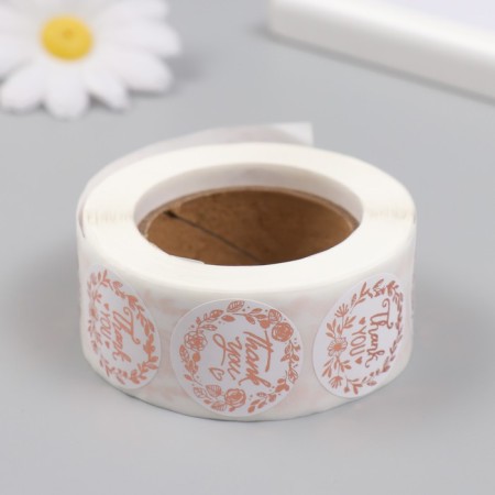 Stick Paper "Golden Flowers. Thank you" d = 2.5 cm 500 pcs in roll-3