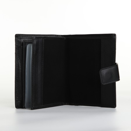 Male purse on magnet 3 in 1, department for auto documents, passports, black color-5