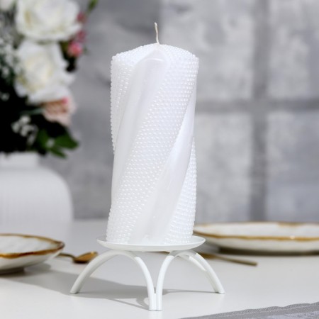 Candle-cylinder Wedding "Fillation", 16x7.5 cm, white, home