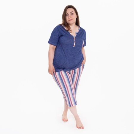 Homemade set (T -shirt and breeches), jeans color, size 54-4