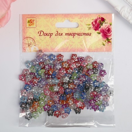 A set of beads for creativity Plastic "Star with Straziki" 20 g 0.7x0.7 cm-3