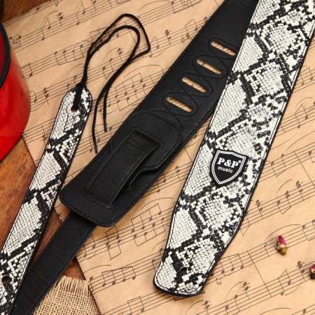 Guitride belt Music Life, leather, length 150 cm, snake-3