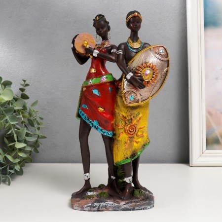 Polystone souvenir "Young couple from Africa" ​​MIX 31.5x8x16 cm-1