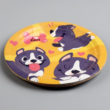 Disposable paper plate "puppy", 18 cm-2