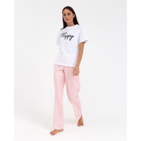 Women's pants KAFTAN "Beautiful", col. White/pink, p. 44-46-1