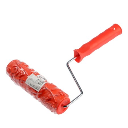 Decorative tundra roller, rubber, "roses", handle d = 6 mm, 180 mm-8