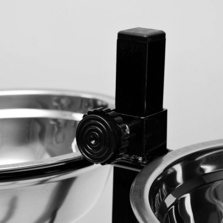Stand with bowls, 2 x 1 l, height 40 cm, collapsible, black-2