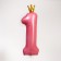 Foil ball 40 "" Number 1 with the crown ", the color is pink