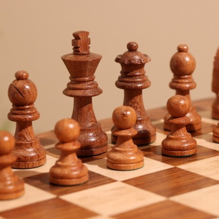 Board game 4V1 (chess + domino + checkers + cubes), board 35x35 cm, tree shisham-1