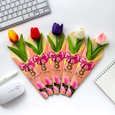 Handle joke Ball blue paste "Tulip" Gift on March 8 mix-1