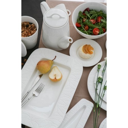 Porcelain rectangular Magistro Crotone, 35.7 × 25.6 × 3.1 cm, white color-5