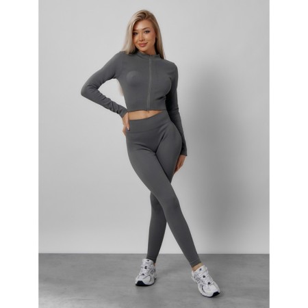 Sports suit female, size 46, dark gray color-15