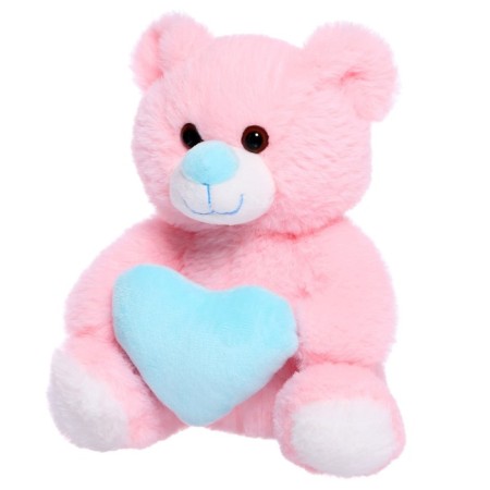 Soft toy "Bear with a blue heart", 23 cm-1