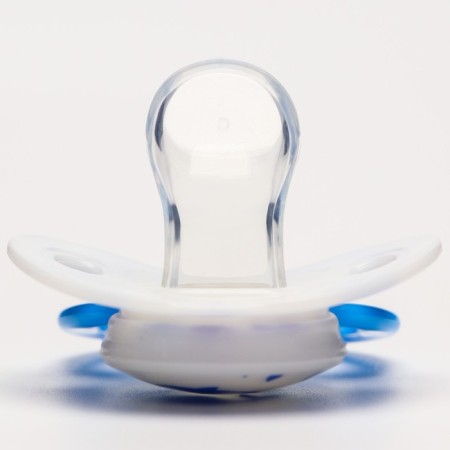Orthodontic dummy nipple, silicone, from 0 months, with a cap, "kit"-1