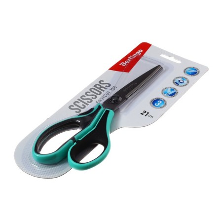 Scissors 21cm Berlingo "Easycut 350" Assorted, ergonomic handles, soft inserts, euro suspension-2
