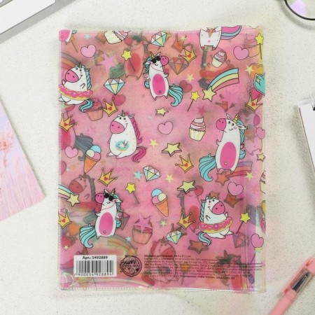 The holographic cover for the “Unicorns” notebook, 34.7 x 21.1 cm-3