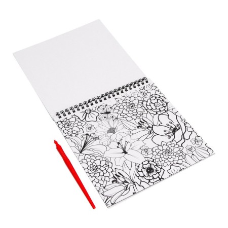 Blocnoth engraving-coloring "Flower pleasure", 19x19 cm-3