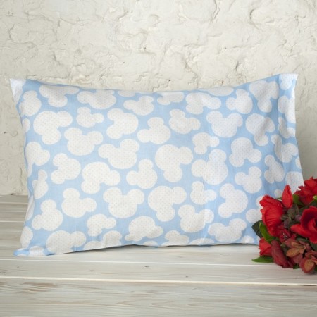 Pillowcase, size 40 × 60 cm, blue mouse, calico