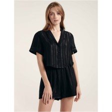 Блуза укороченная женская домашняя Conte Elegant Moonlight, размер XS, цвет black