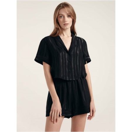 Blouse shortened female home Conte Elegant MoonLight, size XS, color Black