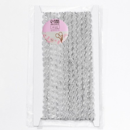 Decorative braid “Wave”, 9 mm, 10 ± 1 m, silver color-3