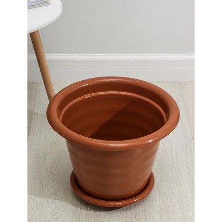 Pot with the Podon "Viola", 16 liters, brown color-1