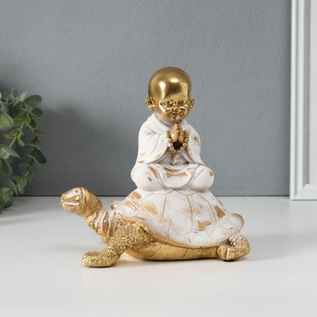 Polystone souvenir "Little Buddha on the Turtle" 17x11x17 cm