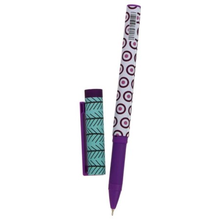 Ballpoint pen Berlingo Funline XL. Arcade XS, 0.7 mm, rubber emphasis, drawing on the case, blue, mix-2