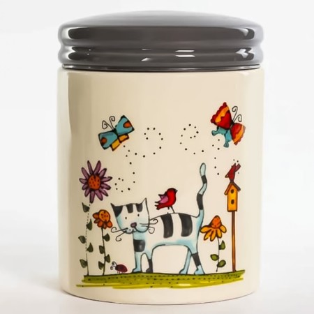 Bank for bulk products Elrington "Striped Cat", with a lid, 730 ml