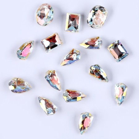 Decorative pebbles for creativity, set of 15 pcs., White color, stones - from 6 to 14 mm