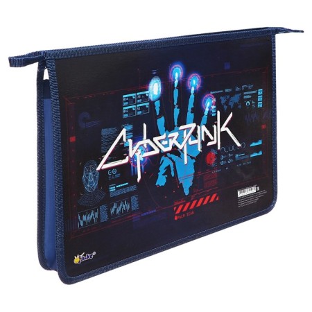 A4, 240 x 340 x 40 mm folder folder, zipper from above, "onyx", PT-815, "Cybertema"