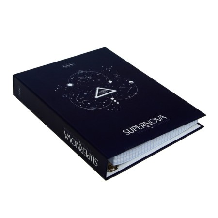 A notebook on 4 rings A5, 160 sheets, in a cage, supernova, hard cover, matte lamination, offset block-2