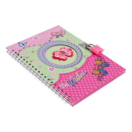 Notebook Gift Book on the lock, A6+, 50 sheets, line, "Butterfly", mix-2